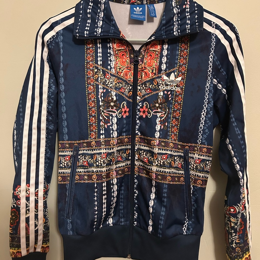 Adidas Originals Track Jacket Women’s XS Cirandeira Firebird Floral Blue